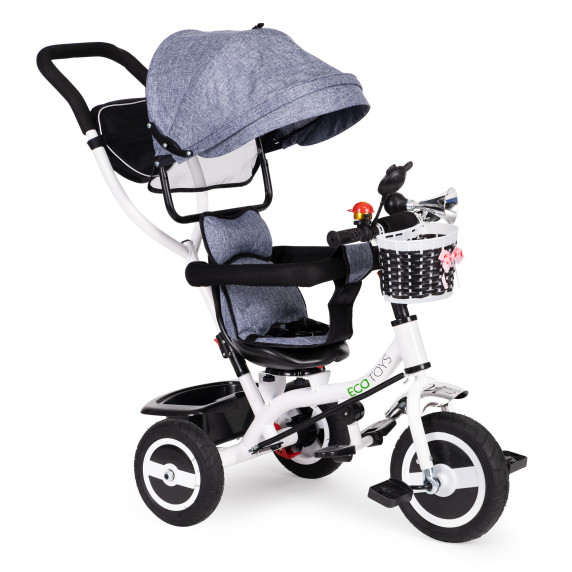 Tricicletă Ecotoys Premium Plus 360° rotativ - gri