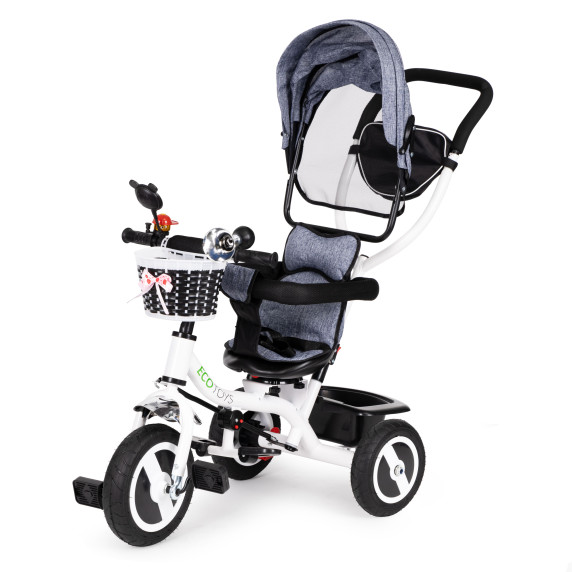 Tricicletă Ecotoys Premium Plus 360° rotativ - gri