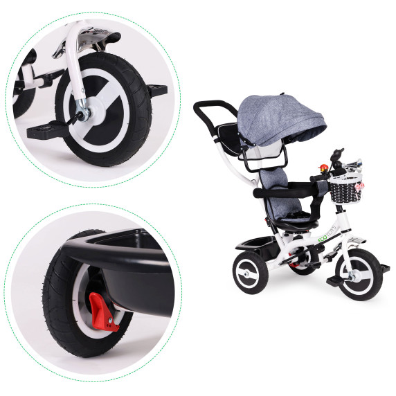 Tricicletă Ecotoys Premium Plus 360° rotativ - gri