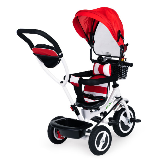 Tricikli Ecotoys Premium Plus 360°-ban fordítható - piros