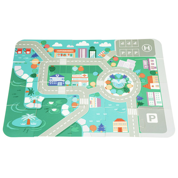 Fa építőkocka 121 db ECOTOYS - Városi élet