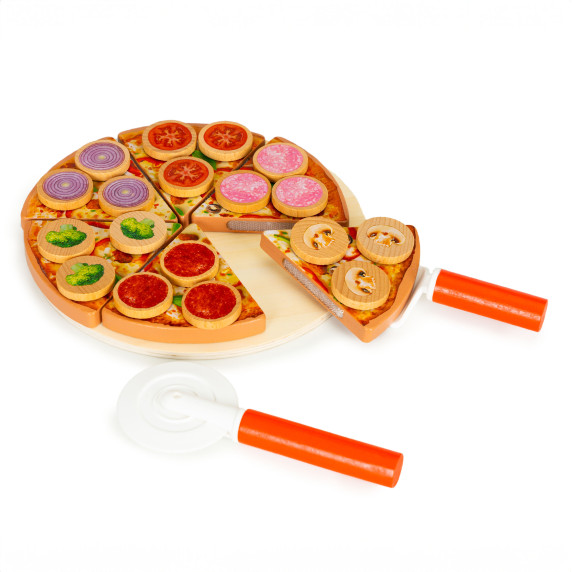 Szeletelhető játék fa pizza Ecotoys