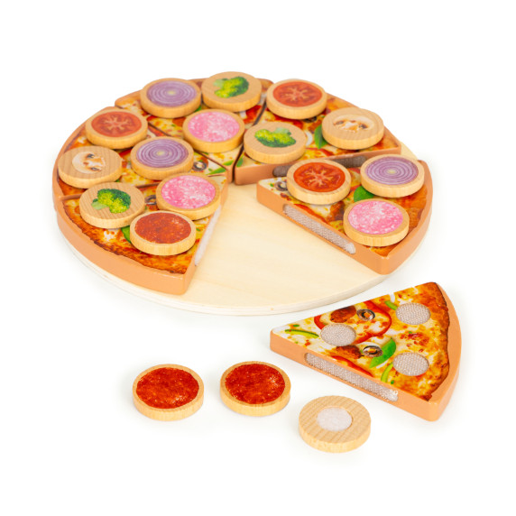 Szeletelhető játék fa pizza Ecotoys