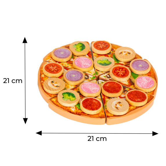 Szeletelhető játék fa pizza Ecotoys