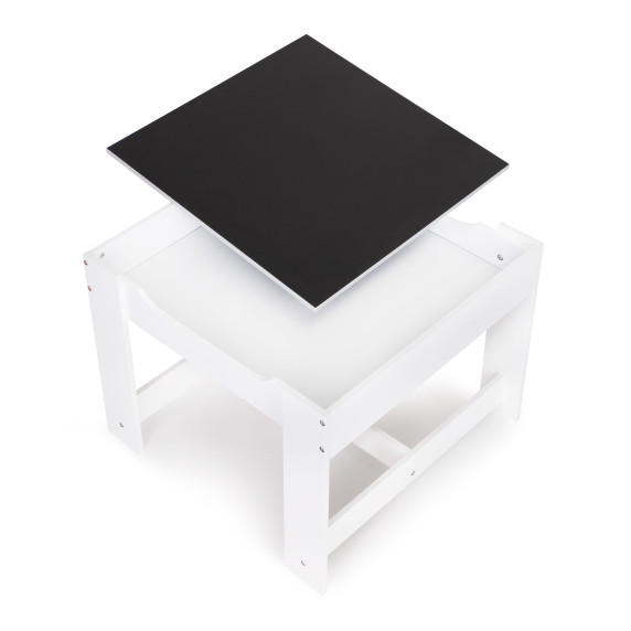 Detský stôl so stoličkami 3v1 ECOTOYS - biely/sivý