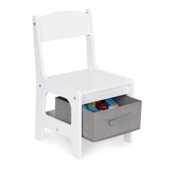 Detský stôl so stoličkami 3v1 ECOTOYS - biely/sivý