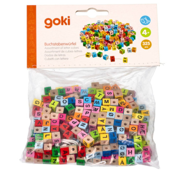 Felfűzhető fa betűs gyöngyök GOKI