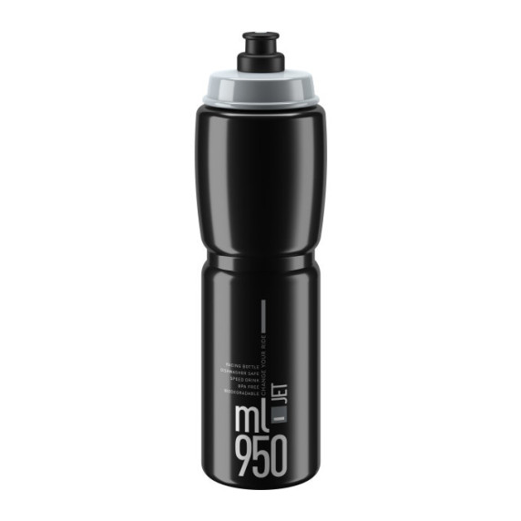 Sticlă de apă pentru bicicletă - ELITE JET CLEAR 950 ml - negru/gri