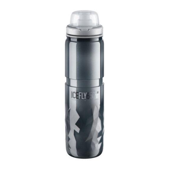 Sticlă de apă pentru bicicletă - ELITE ICE FLY 21" 650 ml - gri