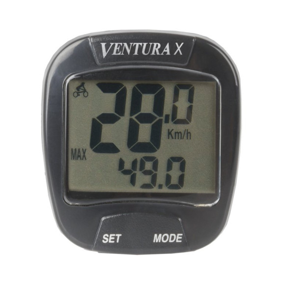Ciclocomputer bicicletă - 10 funcții VENTURA - negru