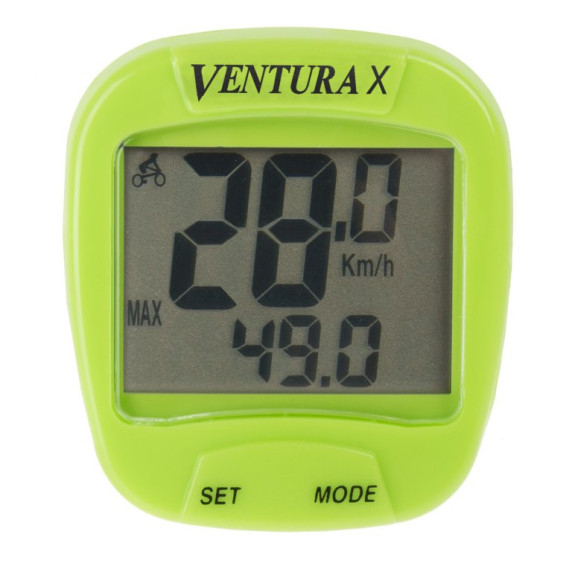 Ciclocomputer bicicletă - 10 funcții VENTURA - verde