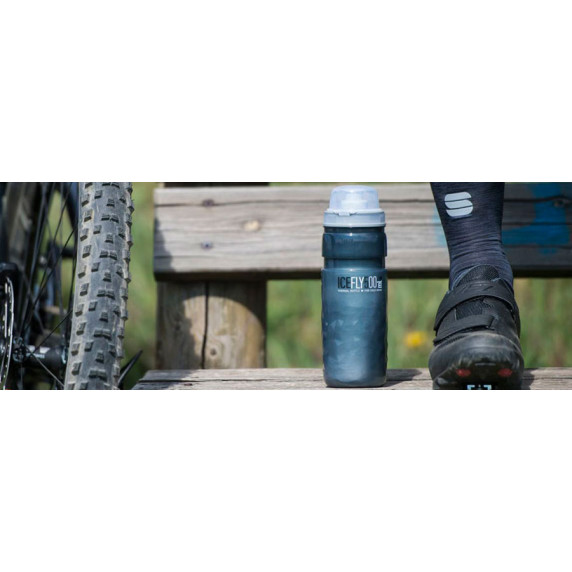 Sticlă de apă pentru bicicletă - ELITE ICE FLY 21" 650 ml - gri