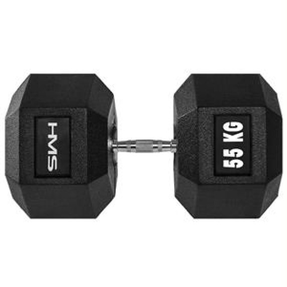 Šesťhranná jednoručná činka HMS 55 kg