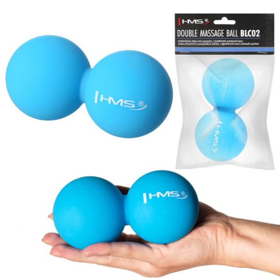 Dvojitá masážna lopta HMS BLC02 modrá - Lacrosse Ball