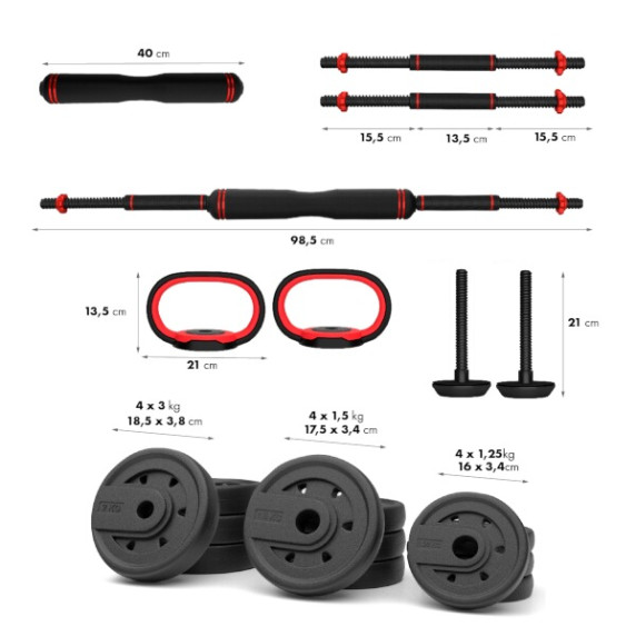 Sada činiek HMS SGX120 Pro 6v1 20 kg