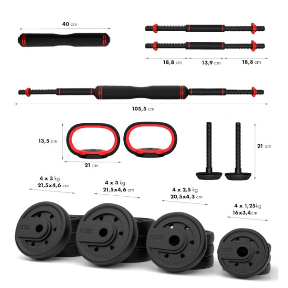 Sada činiek HMS SGX140 Pro 6v1 40 kg
