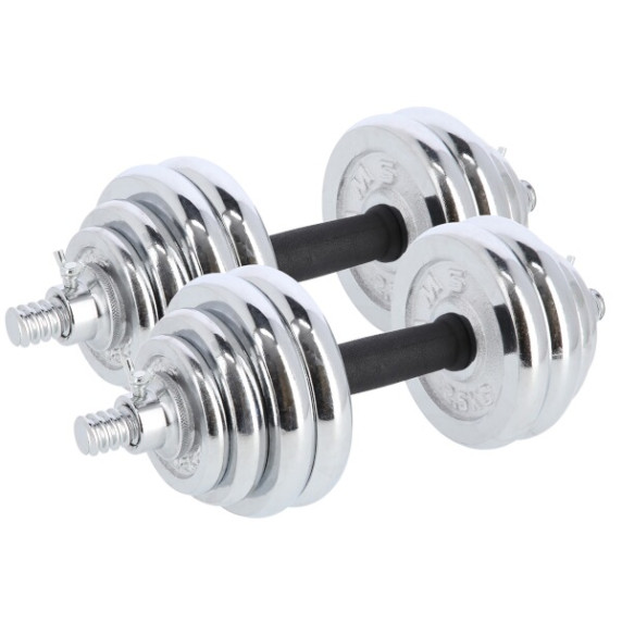 Cinkový set v kufri HMS STC30 2x15 kg, chróm