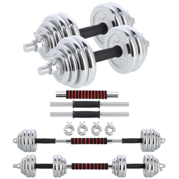 Cinkový set v kufri HMS STC30 2x15 kg, chróm