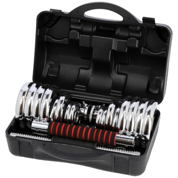 Cinkový set v kufri HMS STC30 2x15 kg, chróm