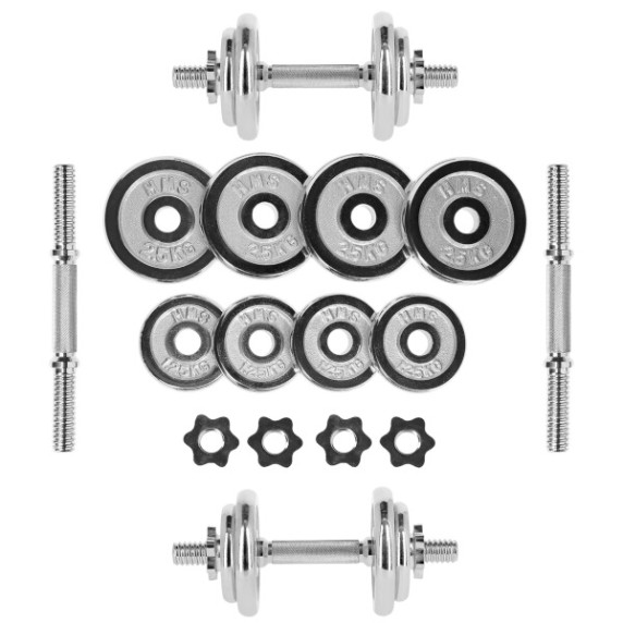Činkový set v kufri HMS STC-20, chrómovaný, 20 kg