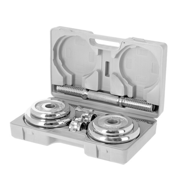 Činkový set v kufri HMS STC-20, chrómovaný, 20 kg