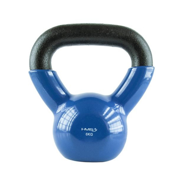 Kettlebell kézi súlyzó, gömbsúly vinil bevonattal HMS KN 6 kg - Kék