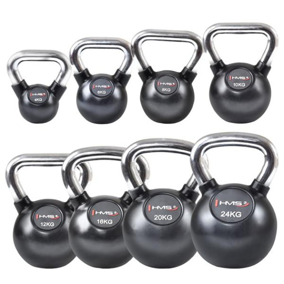 Vinylový kettlebell s chrómovaným úchopom HMS KGC 24 kg