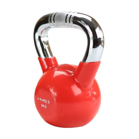 Kettlebell s chrómovaným úchopom 8 kg HMS KTC08 - červený