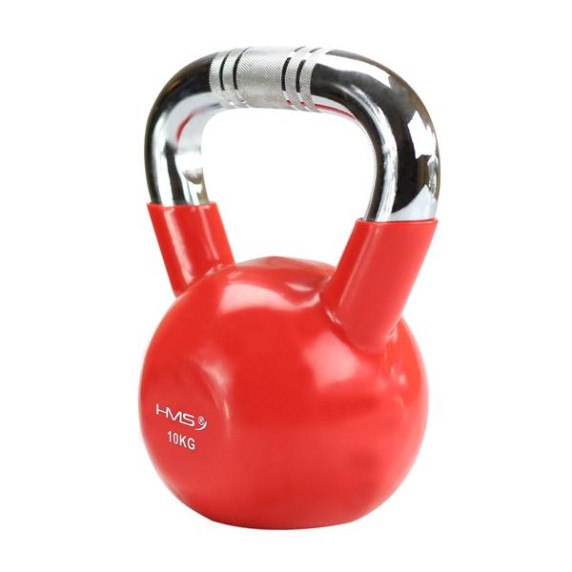 Kettlebell s chrómovaným úchopom 10 kg HMS KTC10 - červený