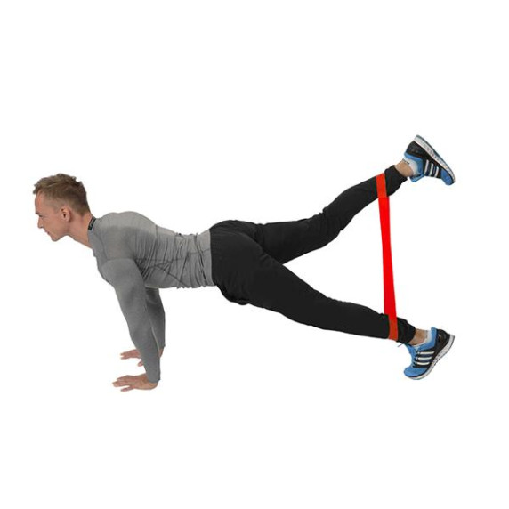 Bandă elastică fitness - HMS GU04 - roșu