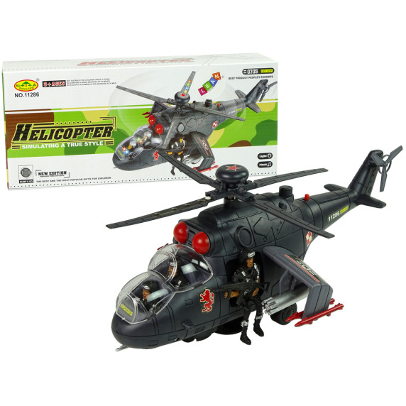Vojenský vrtuľník so zvukovými a svetelnými efektmi Inlea4Fun HELICOPTER