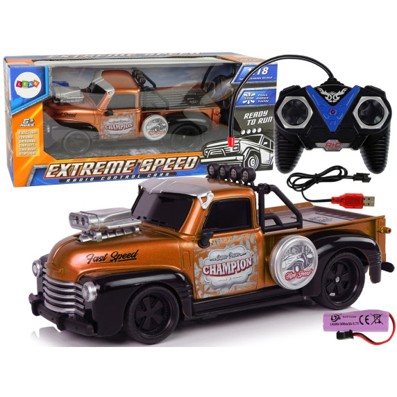 Mașină cu telecomandă 1:18 Pick-up - maro