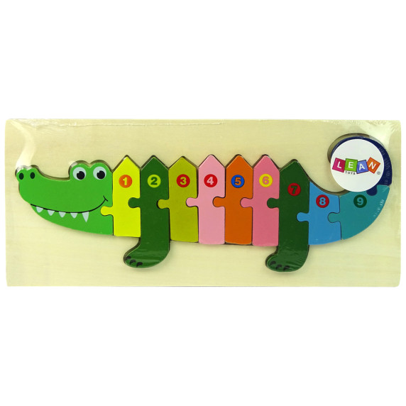 Puzzle din lemn cu cifre - crocodil