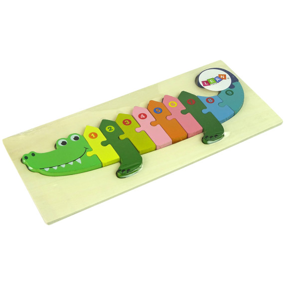 Puzzle din lemn cu cifre - crocodil
