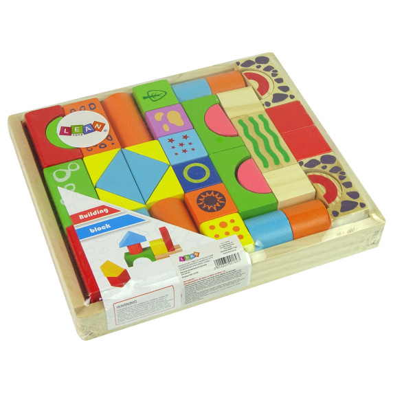 Cuburi colorate din lemn - Building Block