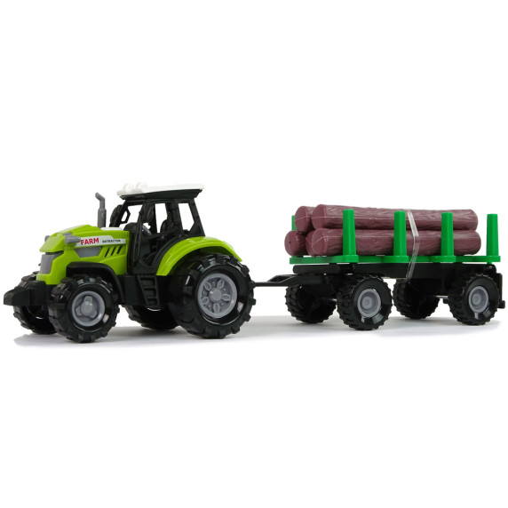 Játék traktor fa szállító pótkocsival Inlea4Fun FARMER´S TALE