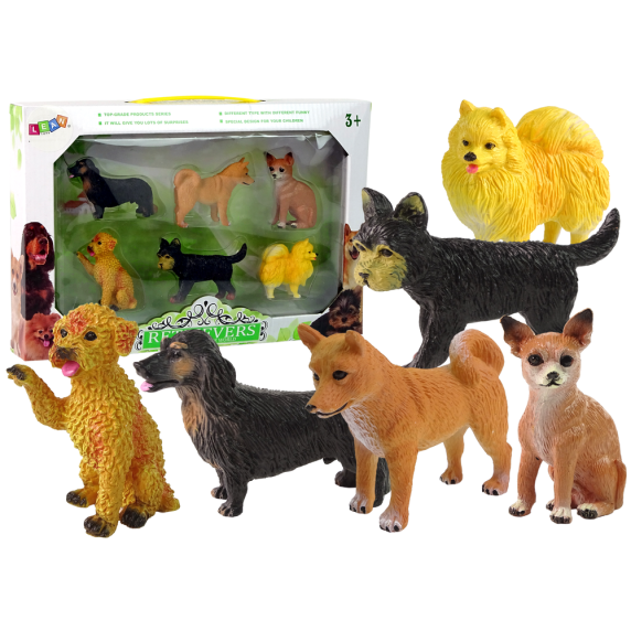 Állatfigura szett 6 darab Inlea4Fun RETRIEVERS - Kutyafajták