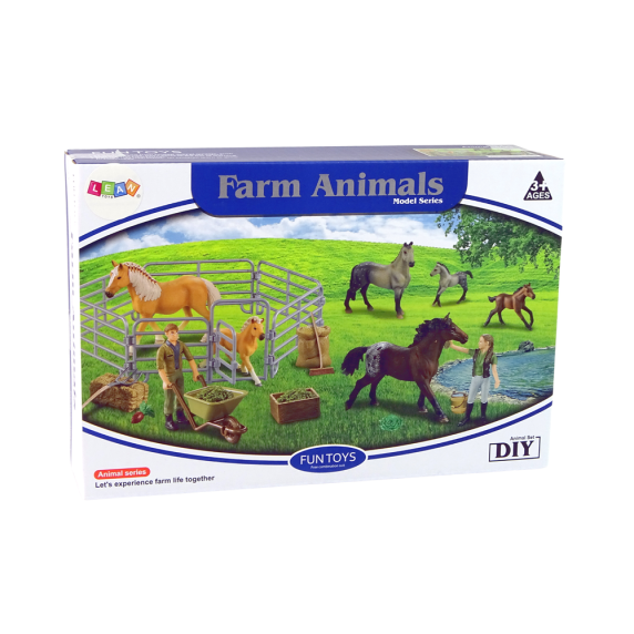 Set figurine fermă cu cai pentru asamblare - Farm Animals