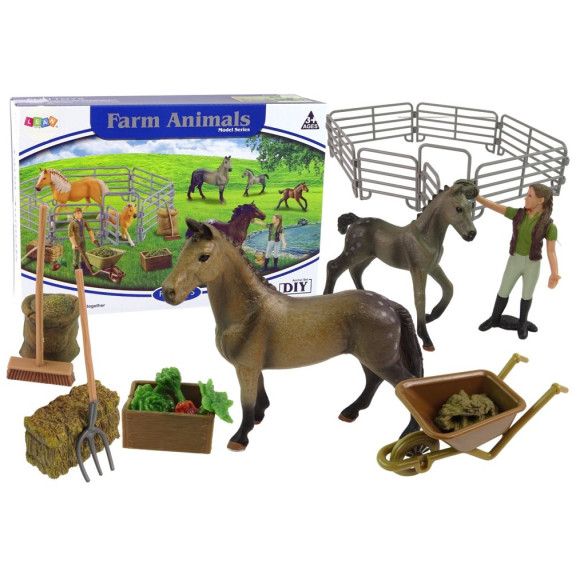 Set figurine fermă cu cai pentru asamblare - Farm Animals
