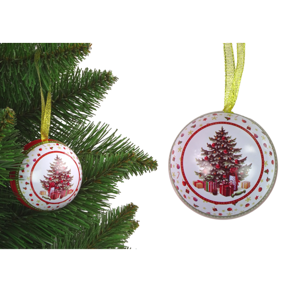 Glob de Crăciun - 7 cm - brad cu cadouri - Inlea4Fun