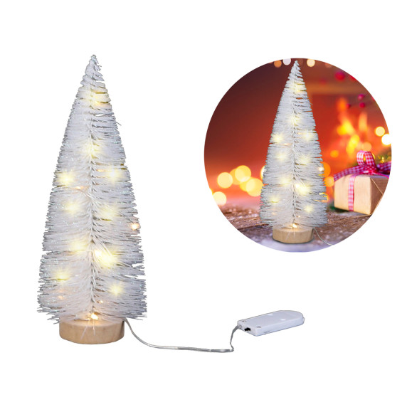 Brad decor cu luminițe LED - brad alb