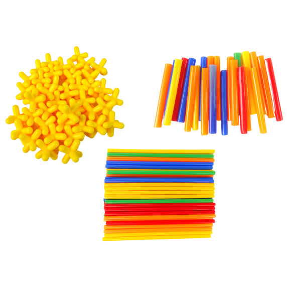 Építőjáték szívószálak  Inlea4Fun CREATIVE BLOCKS