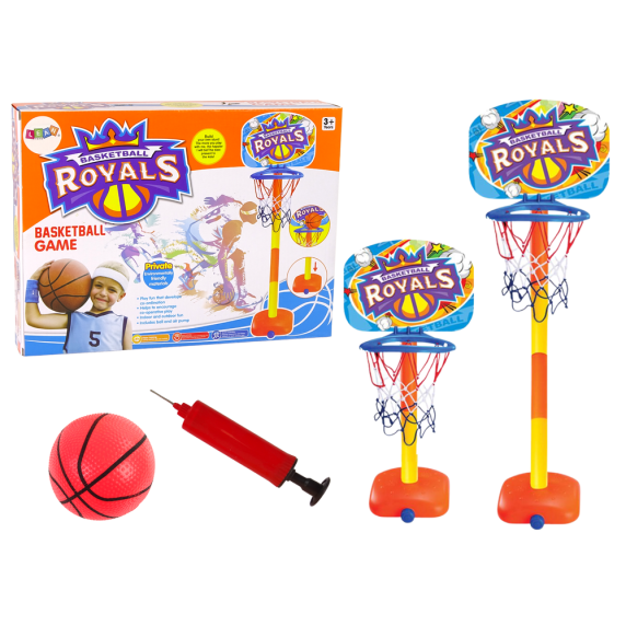 Basketbalový kôš s loptou a pumpou Inlea4Fun ROYALS