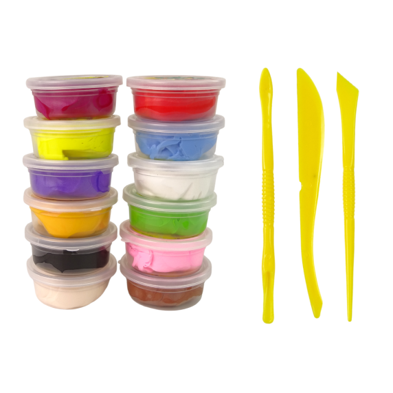 Gyurmakészlet 12 szín Inlea4Fun SUPER LIGHT CLAY