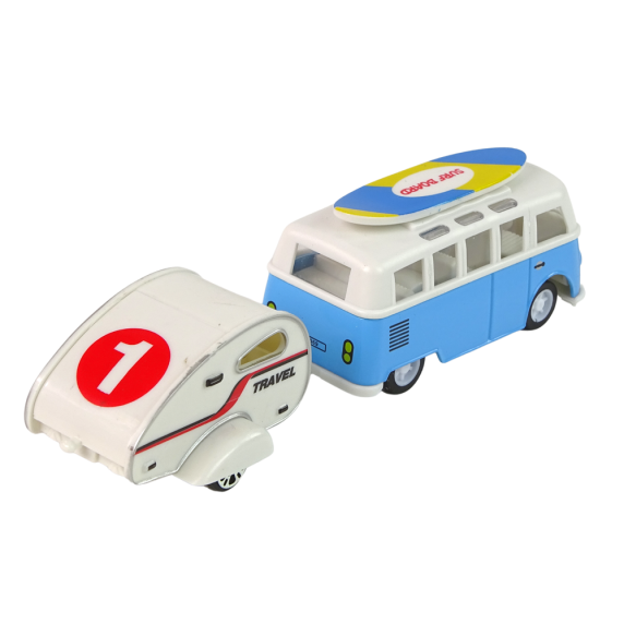 Autobuz de jucărie cu rulotă de camping - Classic Travel Bus