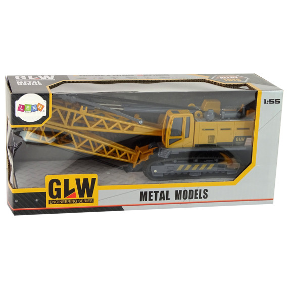 Építőipari daru 1:55  Inlea4Fun METAL MODELS - Sárga-szürke