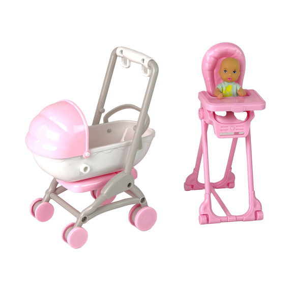 Set păpușă - mama și bebelușul în camera copilului, cu multe accesorii - Anlily