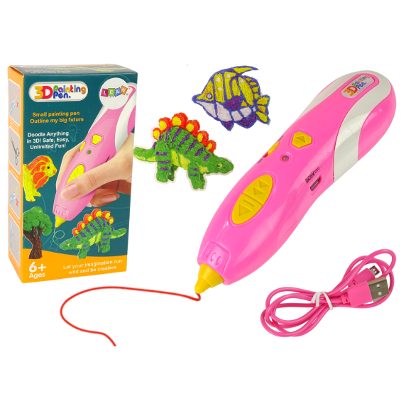 3D nyomtató toll varázstoll Inlea4Fun PAINTING PEN - Rózsaszín