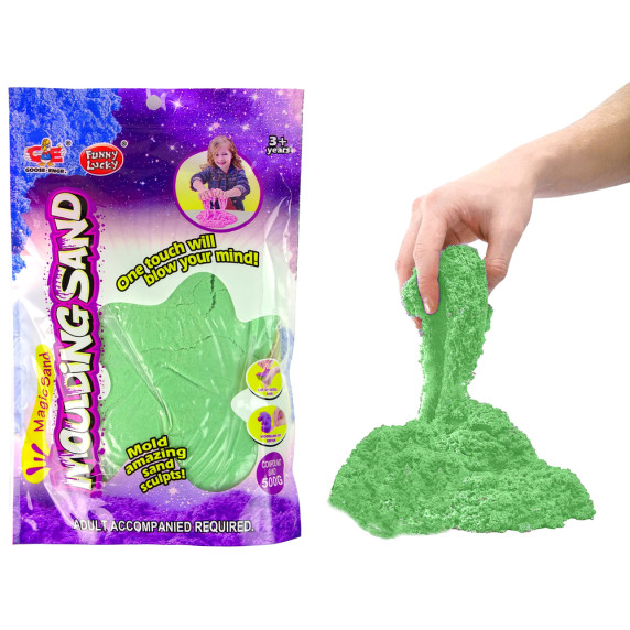 Kinetikus homok 500 g Inlea4Fun MOULDING SAND - Zöld