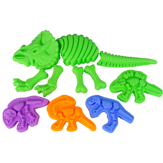 Kinetický piesok 6 farieb s formičkami dinosaurov Inlea4Fun MAGIC SAND